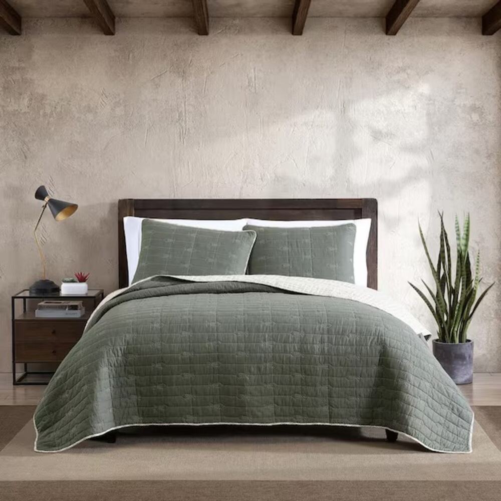Eddie Bauer Home Troutdale 2-pc. Quilt Set Green Size Twin NWT Cabincore Cottage